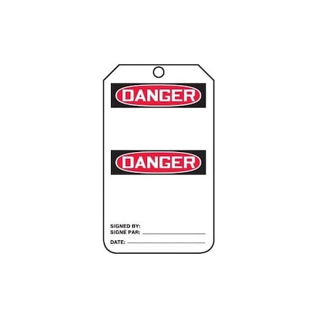 Accuform Danger, RP-Plastic, 3-7/8 in Width, 0.075 in Height, , 25 PK FBMDT260CTP